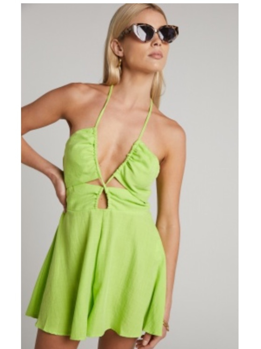 Showpo Khari Playsuit Lime Green